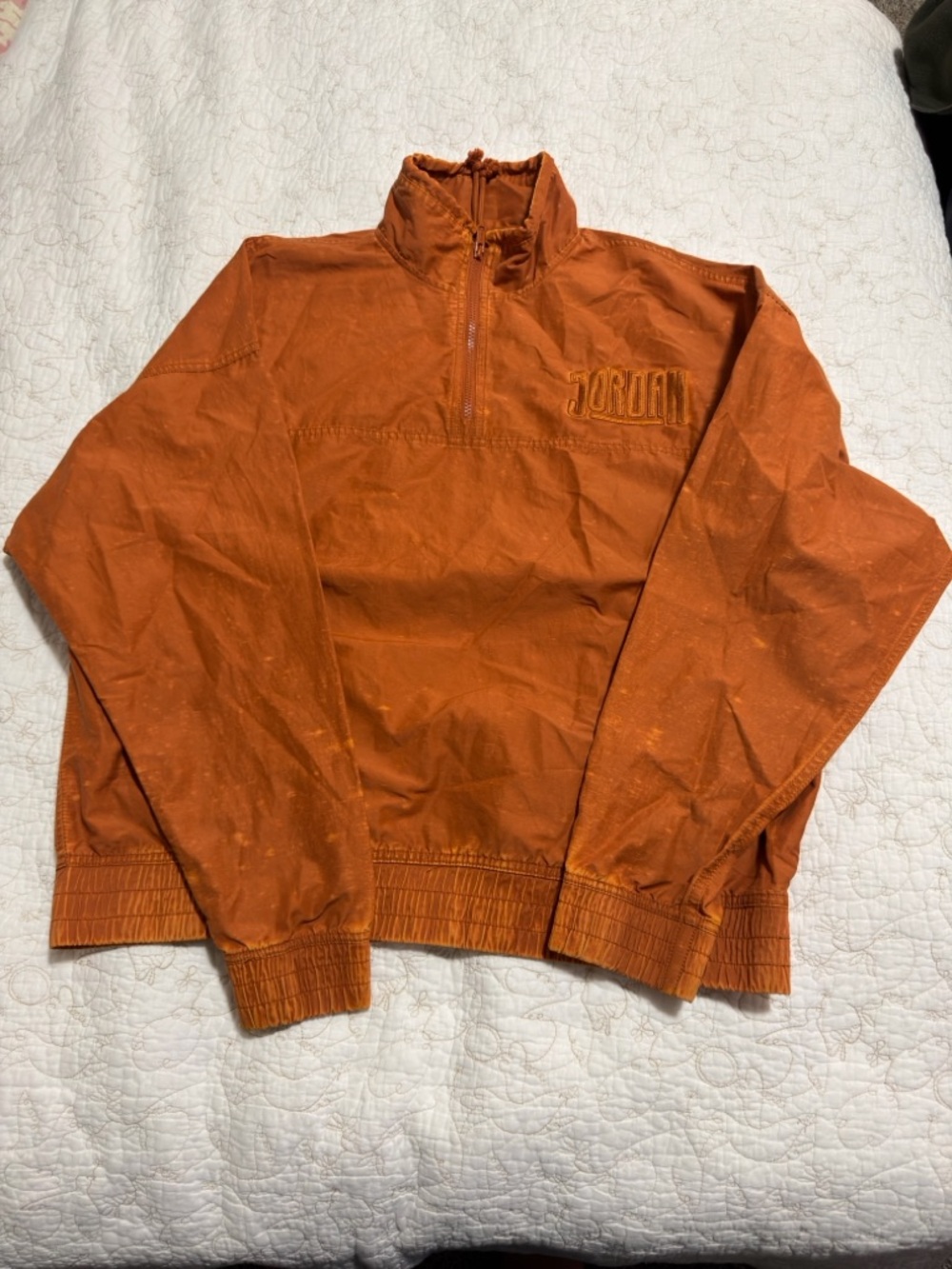 Jordan Rust-Orange Pullover with Red Jumpman Logo